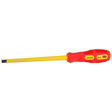 Отвертка STAYER &quot;PROFESSIONAL&quot; &quot;MAX-GRIP&quot; диэлектрическая, двухкомпонентная рукоятка, Cr-V, SL 8,0x175мм 25827-08-175 G купить в Тюмени