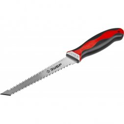 Выкружная мини-ножовка для гипсокартона ЗУБР 150 мм, 17 TPI (1.5 мм), пласт. рукоятка 15178_z01