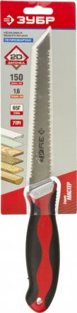 Выкружная мини-ножовка для гипсокартона ЗУБР 150 мм, 17 TPI (1.5 мм), пласт. рукоятка 15178_z01 купить в Тюмени