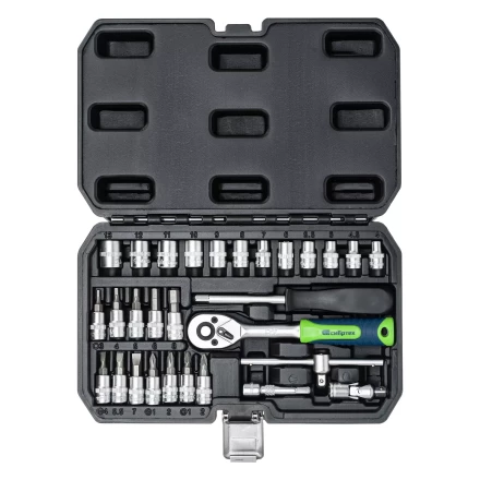 Набор инструментов Сибртех 13392, 1/4&quot;, пластиковый кейс, 29 предметов купить в Тюмени