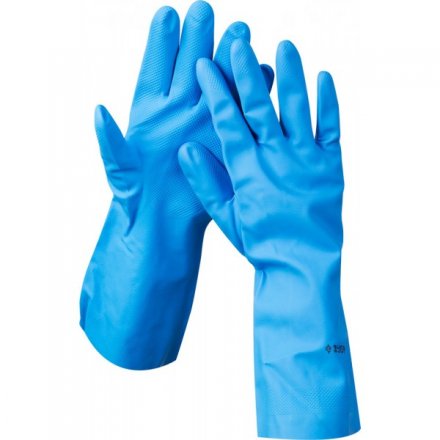 Перчатки ЗУБР нитриловые, повышенной прочности, с х/б напылением, размер M 11255-M купить в Тюмени