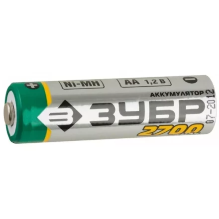 Аккумулятор ЗУБР никель-металлгидридный, тип АА, 2700мАч, 4шт на карточке 59275-4C купить в Тюмени