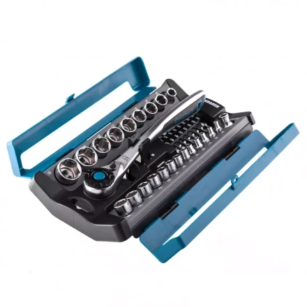 Набор торцевых головок трещотка 120 зубьев 41 предмет 1/2&quot; 1/4&quot; CrV Gross 14143 купить в Тюмени