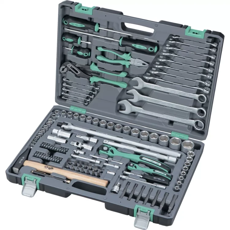 Набор инструмента, 1/4", 1/2", Cr-V, S2, усиленный кейс, 119 предм. STELS 14112 купить в Тюмени