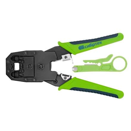 Клещи для обжима телефонных и компьютерных клемм Сибртех 17733 4P, 6P, 8P, функция обрезания проводов купить в Тюмени