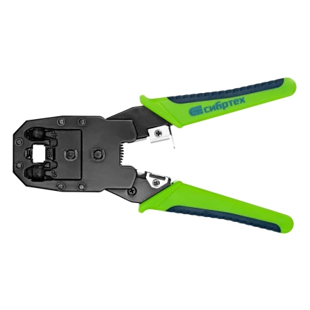 Клещи для обжима телефонных и компьютерных клемм Сибртех 17733 4P, 6P, 8P, функция обрезания проводов купить в Тюмени