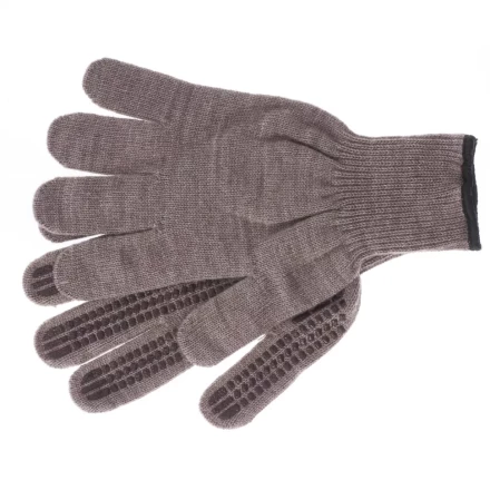 Перчатки трикотажные акрил ПВХгель Протектор коричневый оверлок Сибртех Россия 68663 купить в Тюмени