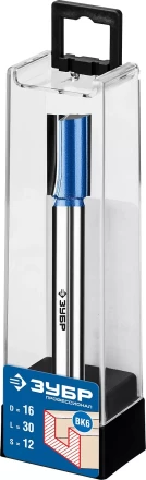 ЗУБР 16 x 30 мм, хвостовик 12 мм, фреза пазовая прямая с нижними подрезателями, Профессионал (28755-16-30) купить в Тюмени