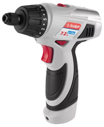 Шуруповерт ЗУБР 2-х скор,Li-Ion,реверс,15+1,зарядка 3-5ч,10мм,0-160 и 0-320об/мин,1,5А/ч,7,2В,набор бит,в блистере ЗДА-7.2-Ли Б купить в Тюмени
