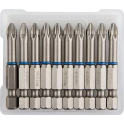 Биты ЗУБР &quot;ЭКСПЕРТ&quot; торсионные кованые, обточенные, хромомолибденовая сталь, тип хвостовика E 1/4&quot;, PH2, 50мм, 10шт 26011-2-50-10