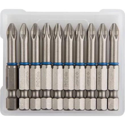 Биты ЗУБР &quot;ЭКСПЕРТ&quot; торсионные кованые, обточенные, хромомолибденовая сталь, тип хвостовика E 1/4&quot;, PH2, 50мм, 10шт 26011-2-50-10 купить в Тюмени