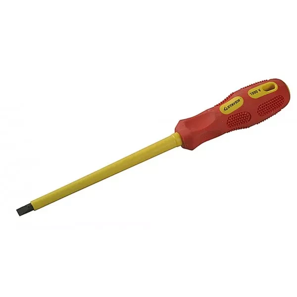 Отвертка STAYER "PROFESSIONAL" "MAX-GRIP" диэлектрическая, двухкомпонентная рукоятка, Cr-V, SL 6,5x150мм 25827-06-150 G купить в Тюмени