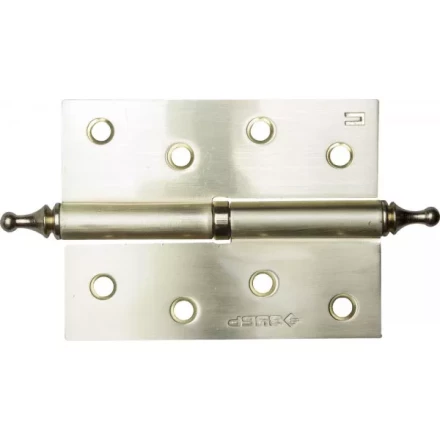 Петля дверная разъемная ЗУБР &quot;ЭКСПЕРТ&quot;, 1 подшипник, цвет мат. латунь (SB), правая, с крепежом, 100х75х2,5мм,2шт 37605-100-3R купить в Тюмени