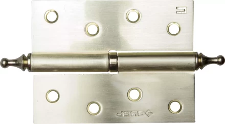 Петля дверная разъемная ЗУБР &quot;ЭКСПЕРТ&quot;, 1 подшипник, цвет мат. латунь (SB), правая, с крепежом, 100х75х2,5мм,2шт 37605-100-3R купить в Тюмени