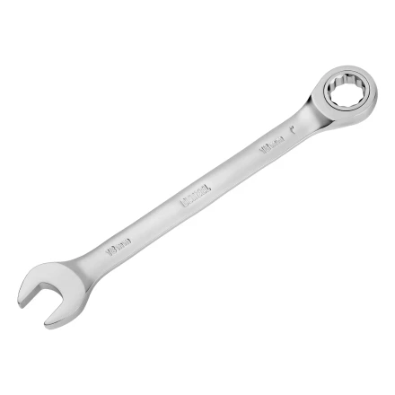 Ключ комбинированный трещоточный, 18 мм, CrV, матовый хром// Denzel 14712 купить в Тюмени