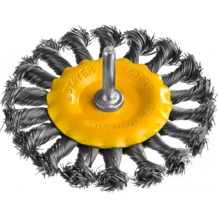 STAYER &quot;PROFESSIONAL&quot;. Щетка дисковая для дрели, жгутированная стальная проволока 0,5мм, 100мм 35115-100 купить в Тюмени