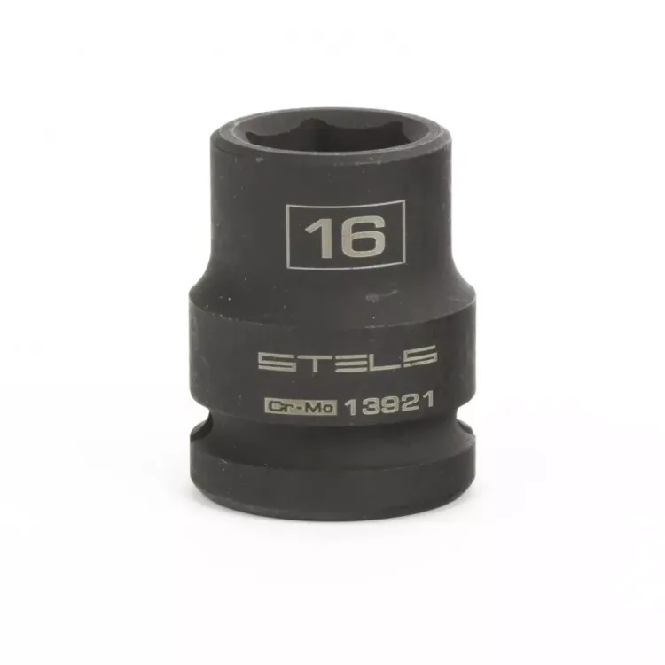 Головка ударная шестигранная 16 мм 1/2" CrMo  Stels 13921 купить в Тюмени