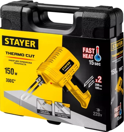 Набор &quot;Thermo cut&quot; для терморезки пенопласта, пластика, STAYER 45255-H2, 150 Вт, 2 ножа 45255-H2 купить в Тюмени