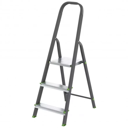 Стремянка 3 ступени стальной Профиль алюминиевые ступени Россия Сибртех 97953 купить в Тюмени