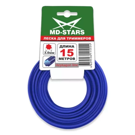 Леска для триммера HEPTAGON LINE (семиугольник) 2.0MMX15M купить в Тюмени