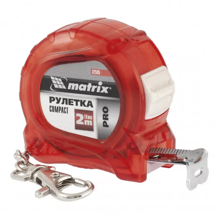 Рулетка Compact 2 м x 16 мм компактный размер карабин-держатель PRO Matrix 32595 купить в Тюмени
