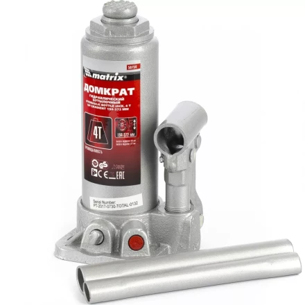 Домкрат гидравлический бутылочный 4 т h подъема 194–372 мм в пласт. кейсе MTX 507549 купить в Тюмени