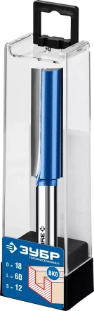 ЗУБР 18 x 60 мм, хвостовик 12 мм, фреза пазовая прямая с нижними подрезателями, Профессионал (28755-18-60) купить в Тюмени