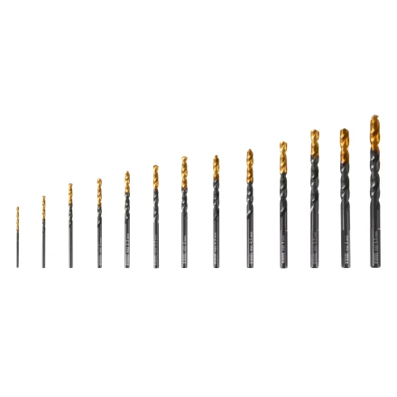 Набор сверл по металлу, 1,5-6,5 мм, HSS-Tin, Golden Tip, 13 шт Denzel 72318 купить в Тюмени