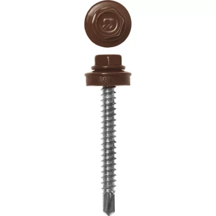 Саморезы ЗУБР окраш., RAL 8017 шокол.-коричн., для крепл. кров. матер. к дерев. обреш., 4.8x80мм, 140шт 4-300315-48-080-8017 купить в Тюмени