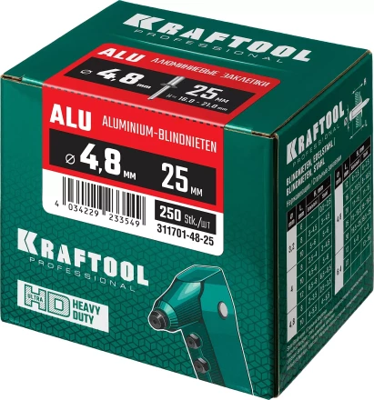 Заклепки алюминиевые KRAFTOOL 311701-48-25 купить в Тюмени