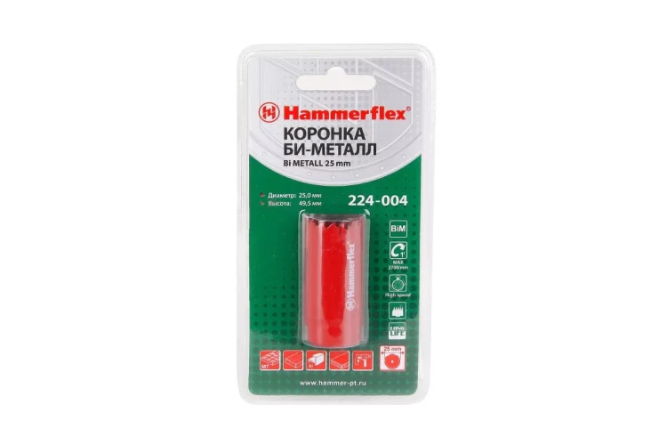 Коронка биметаллическая HAMMER Ф25х38мм 5/8" BiMETALL (224-004) купить в Тюмени
