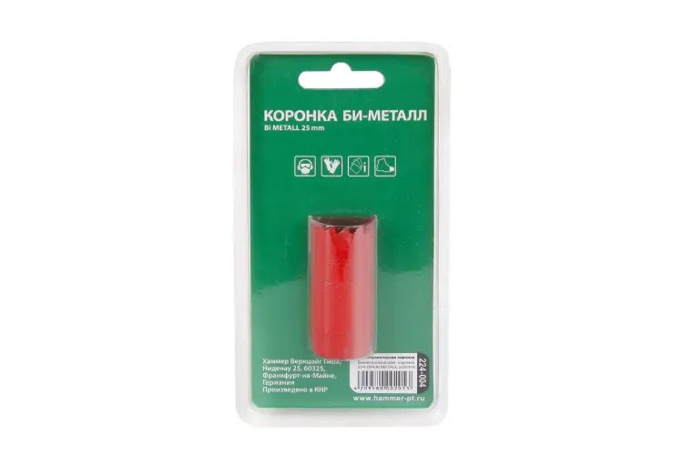Коронка биметаллическая HAMMER Ф25х38мм 5/8" BiMETALL (224-004) купить в Тюмени