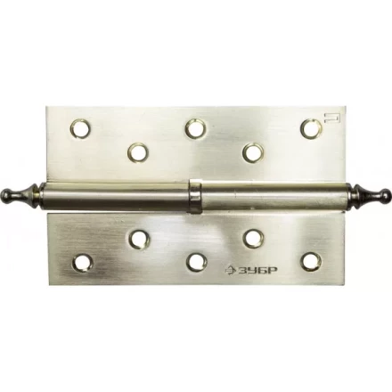 Петля дверная разъемная ЗУБР &quot;ЭКСПЕРТ&quot;, 1 подшипник, цвет мат. латунь (SB), правая, с крепежом, 125х75х2,5мм,2шт 37605-125-3R купить в Тюмени