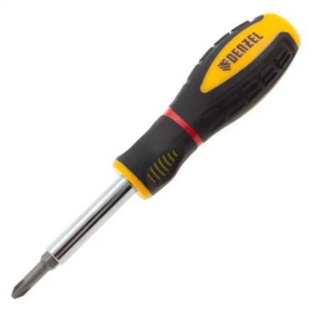 Отвертка комбинированная Denzel, SL3/16&quot;-PH1, SL1/4&quot;-PH2, 3-х компонентная рукоятка, 7713381 купить в Тюмени