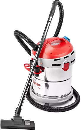 Пылесос ЗУБР сухая и влажная уборка, нержавеющая сталь, усиленное основание, розетка до 2000Вт, 30л, 1400Вт ЗППУ-1400-30 купить в Тюмени