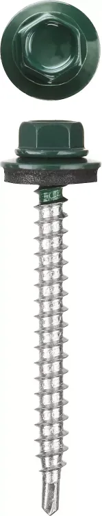 Саморезы СКД кровельные, RAL 6005 зеленый насыщенный, 35 х 4.8 мм, 1 800 шт, для деревянной обрешетки, STAYER 30300-48-035-6005 купить в Тюмени