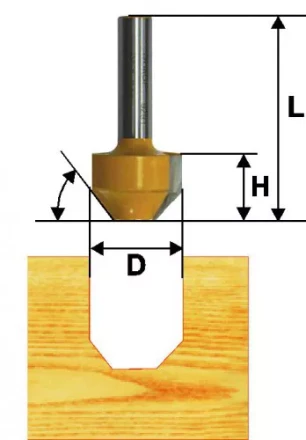 Фреза пазовая фасонная Ф119Х13 мм 30° хвостовик 8 мм 46123 купить в Тюмени