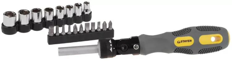 Набор STAYER Отвертки "MAX-GRIP", Cr-V, реверсивно-рычажная, 20 предметов 2585-H20 G купить в Тюмени