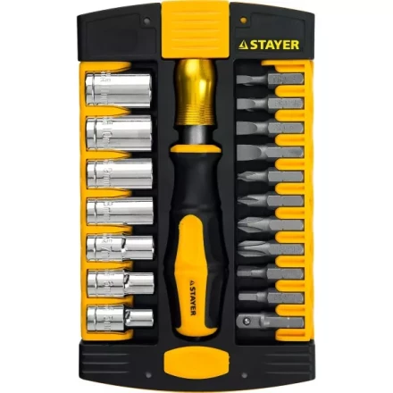 Набор STAYER &quot;MASTER&quot; HERCULES: Отвертки, Cr-V, эргономичная двухкомпонентная рукоятка, 30предм, в боксе 25055-H30 купить в Тюмени