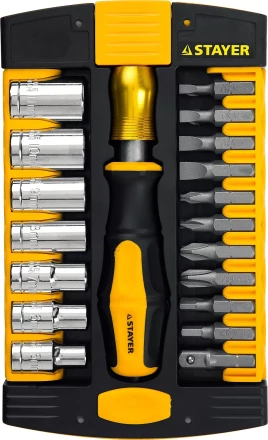 Набор STAYER &quot;MASTER&quot; HERCULES: Отвертки, Cr-V, эргономичная двухкомпонентная рукоятка, 30предм, в боксе 25055-H30 купить в Тюмени