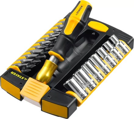 Набор STAYER &quot;MASTER&quot; HERCULES: Отвертки, Cr-V, эргономичная двухкомпонентная рукоятка, 30предм, в боксе 25055-H30 купить в Тюмени