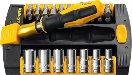 Набор STAYER &quot;MASTER&quot; HERCULES: Отвертки, Cr-V, эргономичная двухкомпонентная рукоятка, 30предм, в боксе 25055-H30 купить в Тюмени