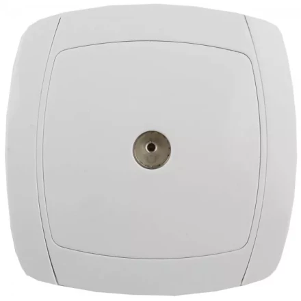 Розетка СВЕТОЗАР &quot;CITY LIGHT&quot; телевизионная одинарная в сборе, цвет белый SV-54215-W купить в Тюмени