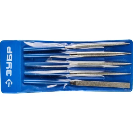 Набор ЗУБР &quot;ЭКСПЕРТ&quot; Надфили с алмазным напылением в пакете PVC, P 140, 160х80мм, 5 предметов 33386-160-H5 купить в Тюмени