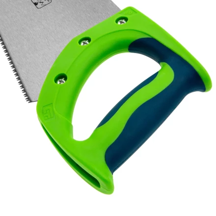 Ножовка по дереву Сибртех &quot;Зубец&quot;, 400 мм, 11 TPI, зуб 2D, калёный зуб, 2-х компонентная рукоятка, 23824 купить в Тюмени