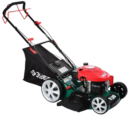 Газонокосилка ЗУБР бензиновая, самоход, 10 ступ. (25-75мм), 65л травосборник, мульчирование, 173см3, 510мм, 4.3кВт ЗГКБ-510СТ купить в Тюмени