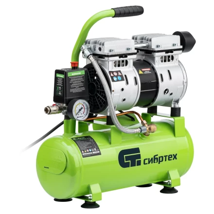 Компрессор безмаслянный малошумный Сибртех МБ 750/10,750 Вт, 10 л, 150 л/мин 58001 купить в Тюмени