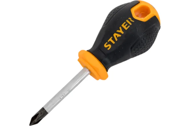 Отвертка STAYER "MASTER", двухкомпонентная рукоятка, магнитный наконечник, "STUBBY" ( бочка ), PH1x38мм 2510-38-1_z03 купить в Тюмени