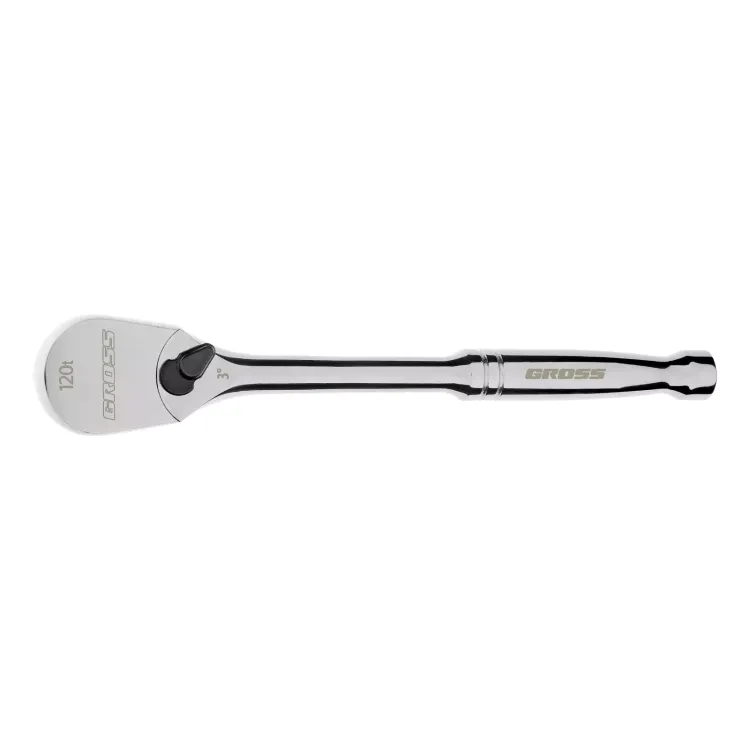 Ключ-трещотка 1/2" Gross 14052, CrV, 120 зубьев, цельнометаллический, хром купить в Тюмени