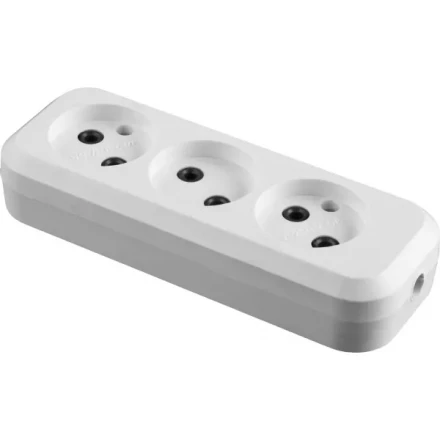 Колодка СИБИН для удлинителя, 3 гнезда, макс мощность 1300Вт 55108-3 купить в Тюмени